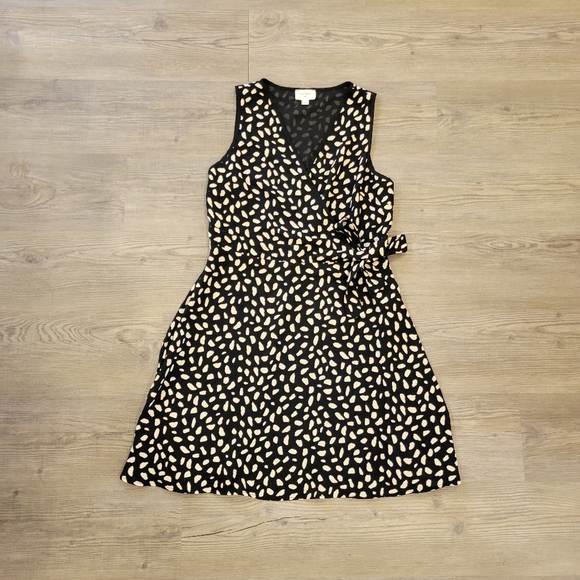 Everly Midi Black and Cream Women's Dress Size Large - Picture 1 of 9